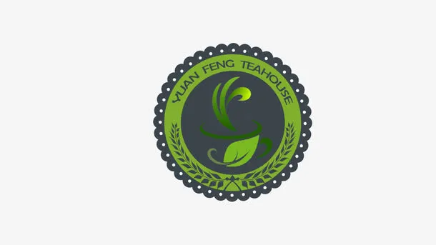 茶社圆标签LOGO免抠