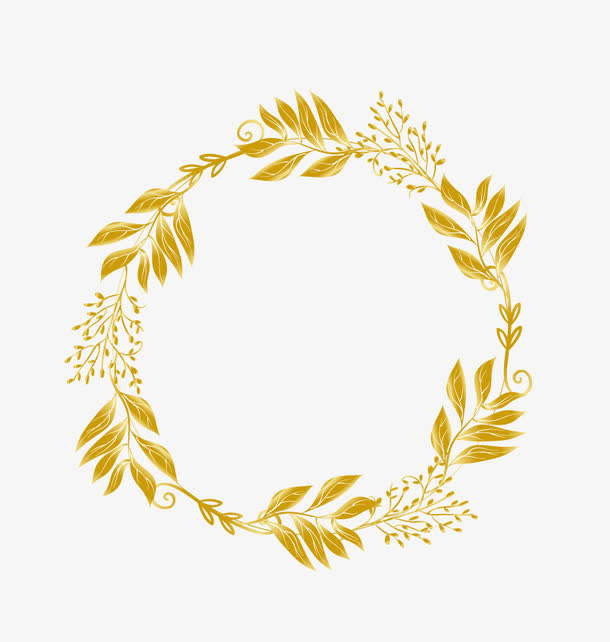 矢量金色叶子免抠