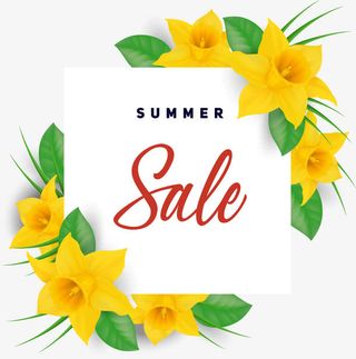 矢量手绘花朵标签免抠