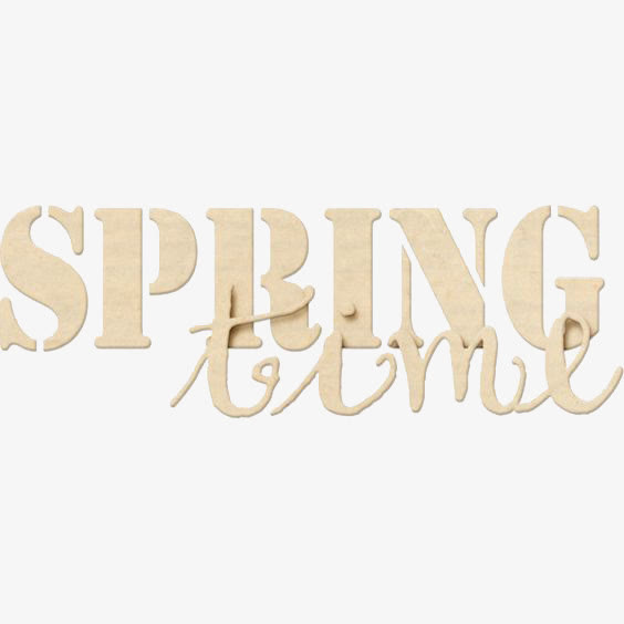 春天英文艺术字免抠