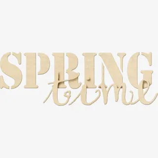 春天英文艺术字免抠