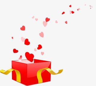 卡通手绘素材 爱心纸盒免抠