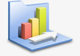 卡通条形分析图和箭头免抠