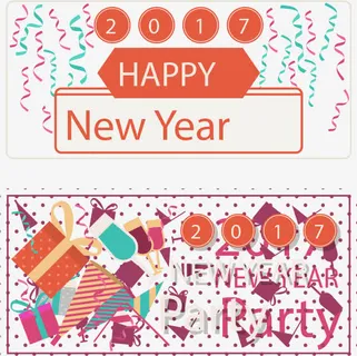 几何彩色节日横幅免抠