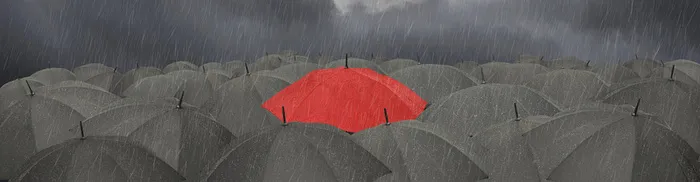 雨天红色雨伞背景高清