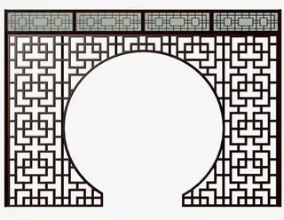 中国风古典屏风花格免抠