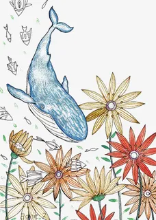 小清新鲸鱼同构免抠