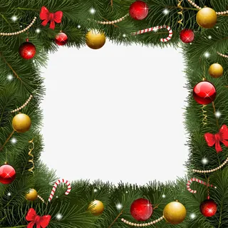 深色圣诞装饰边框免抠