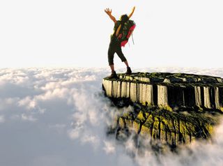 站在山顶独立的背影免抠