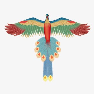 古风凤凰动物风筝春分免抠装饰动物元素