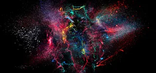 黑色炫彩粉末背景高清