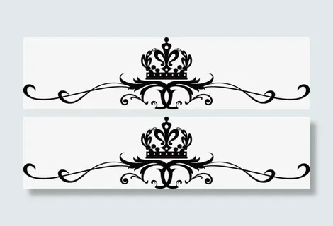 黑色手绘皇冠花纹免抠