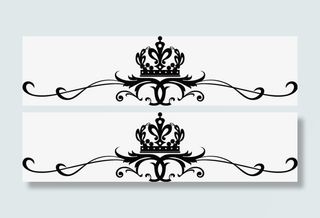 黑色手绘皇冠花纹免抠