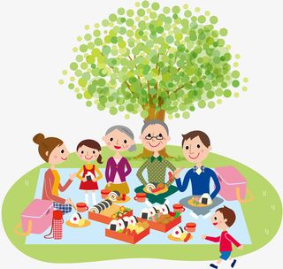 春季全家郊游免抠