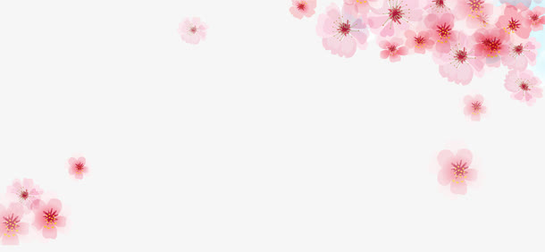 矢量粉色樱花边框素材免抠