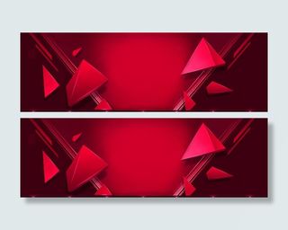淘宝天猫红色立体几何banner