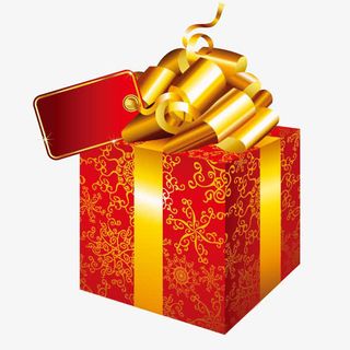红色古风金色花纹礼盒免抠