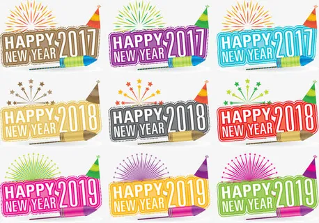 矢量新年艺术设计免抠