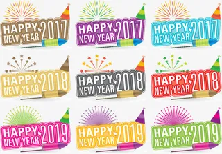 矢量新年艺术设计免抠