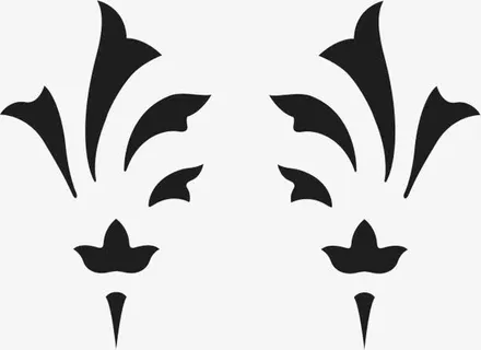 角花底纹花型对称平面图形免抠