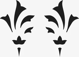 角花底纹花型对称平面图形免抠