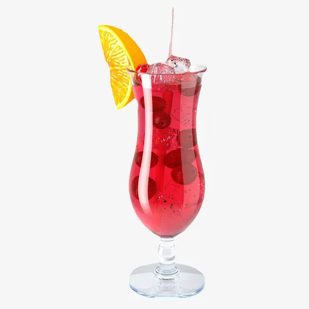 黄色橙子玻璃杯红色水果酒免抠