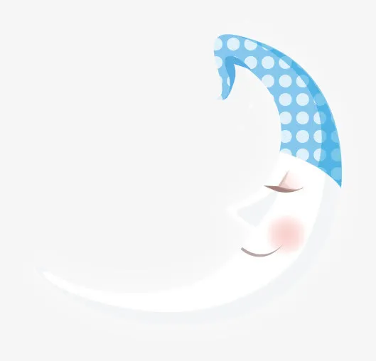 可爱雪人晚安月亮免抠