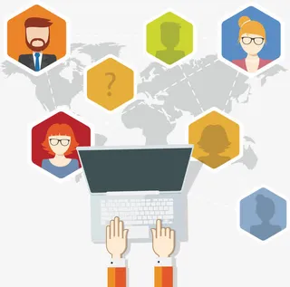 互联网远程视频工作免抠