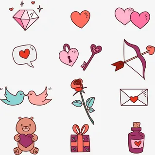 可爱手绘爱情装饰免抠 可爱手绘爱情装饰免抠