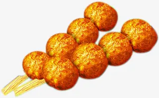 中秋节烧烤鱼丸食材免抠