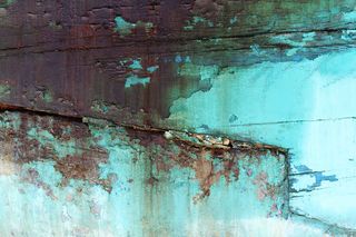 蓝色掉漆木板背景