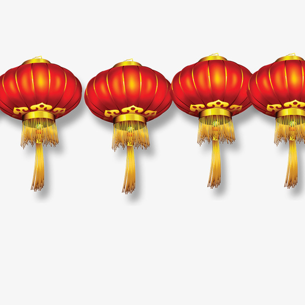 红色创意灯笼悬挂免抠