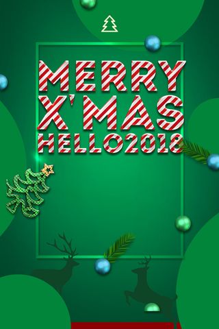 简约清新绿色圣诞海报高清