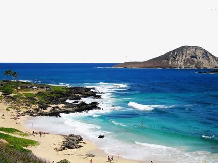 蓝色大海景色免抠