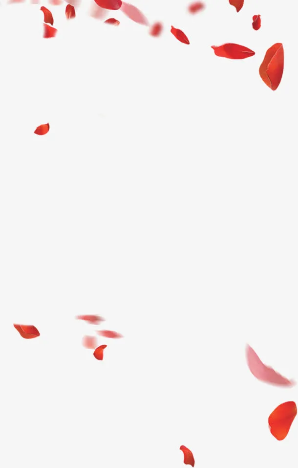 唯美红色花瓣飘落免抠
