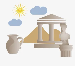 扁平化考古矢量素材免抠