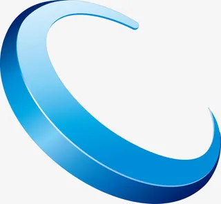 立体蓝色半圆免抠