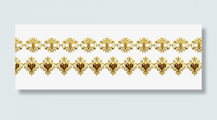矢量金色花边免抠