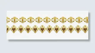 矢量金色花边免抠