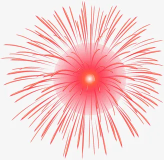 春节美丽红色烟花免抠