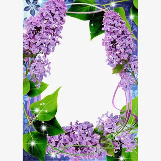 手绘浪漫唯美紫丁香边框免抠免抠