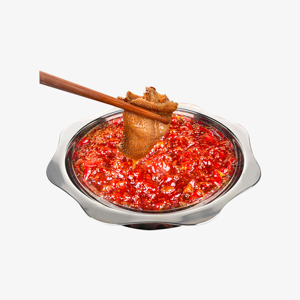 卡通手绘火锅底料与食材免抠