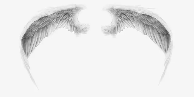 白色翅膀装饰图案免抠