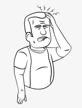 简笔画痛苦按头的表情免抠