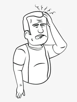 简笔画痛苦按头的表情免抠