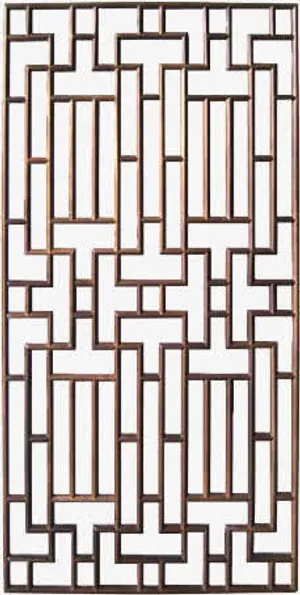 棕色古风屏风免抠