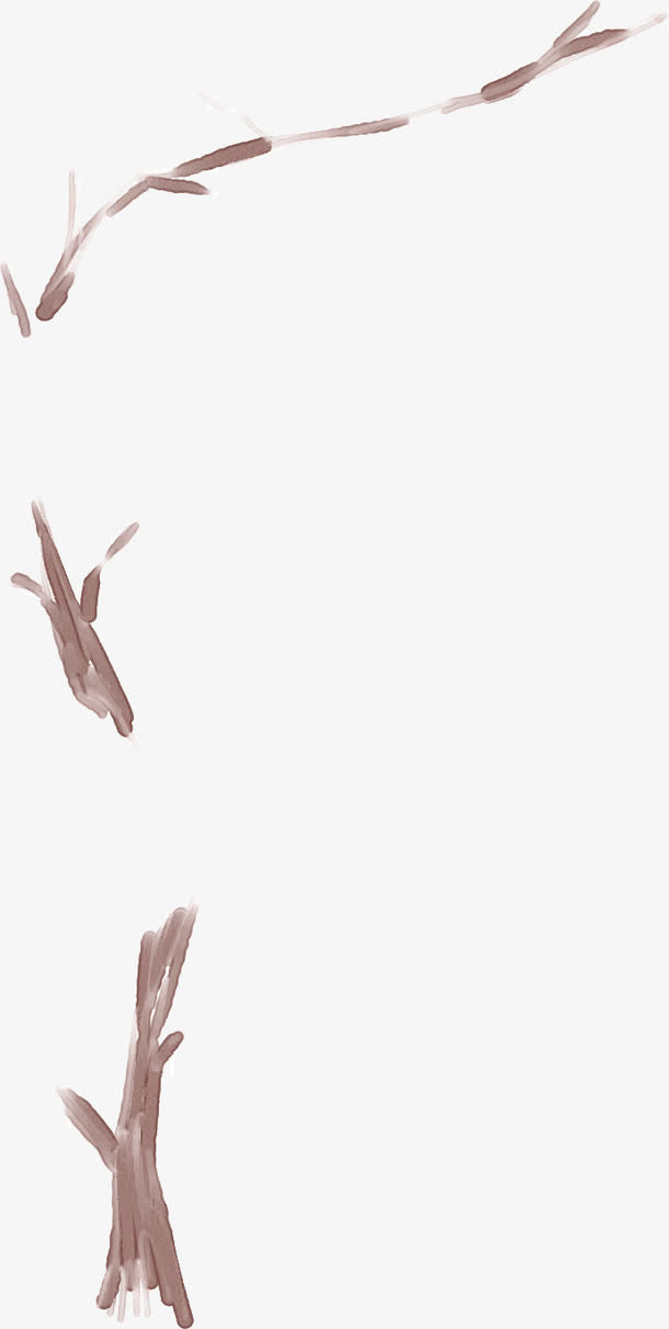 创意手绘扁平树枝效果免抠