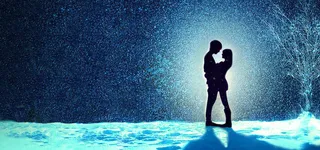 冬日浪漫情侣背景高清