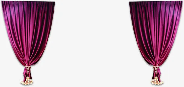 紫色窗帘七夕情人节免抠