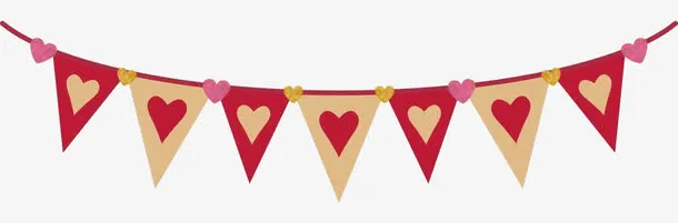 金粉甜蜜爱情横幅免抠